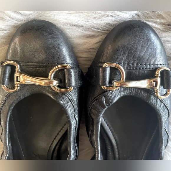 Burberry Black Flat with Gold Horse Bridle Bit Detail - Picture 3 of 13